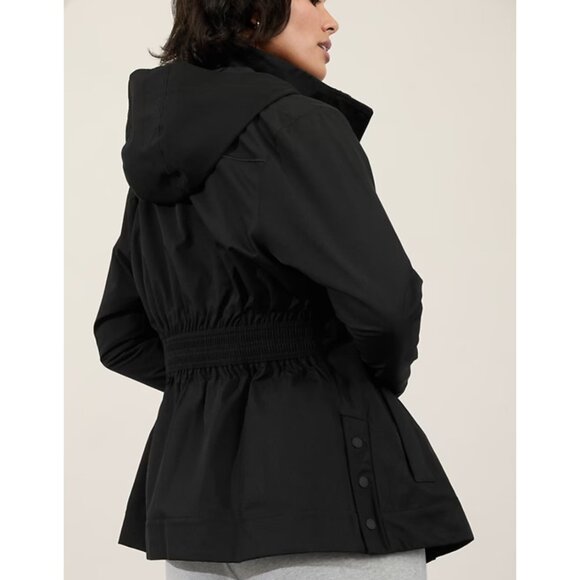 ATHLETA S RainOut Sutro Trench Jacket Small Black - Picture 3 of 7